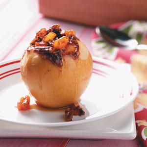 PECAN STUFFED APPLES WITH WARM CARAMEL SAUCE