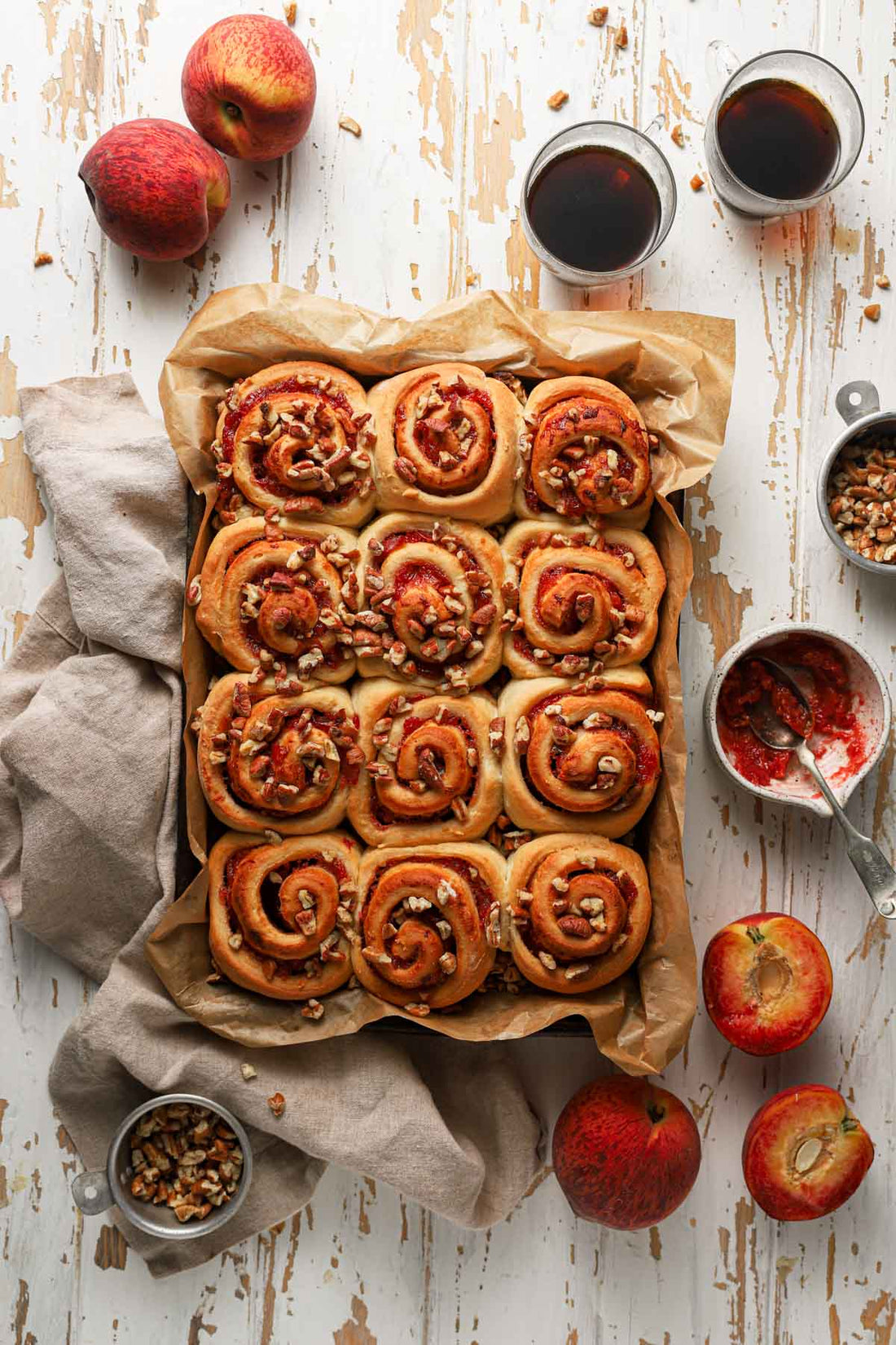 PEACH CINNAMON ROLLS