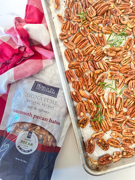 EASY SALTED ROASTED PECANS WITH ROSEMARY