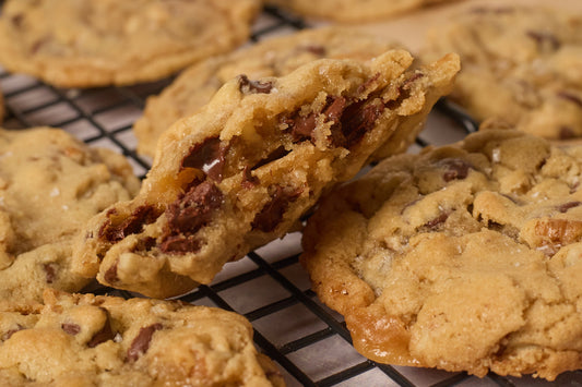 Pecan Cookies with Homemade Toffee