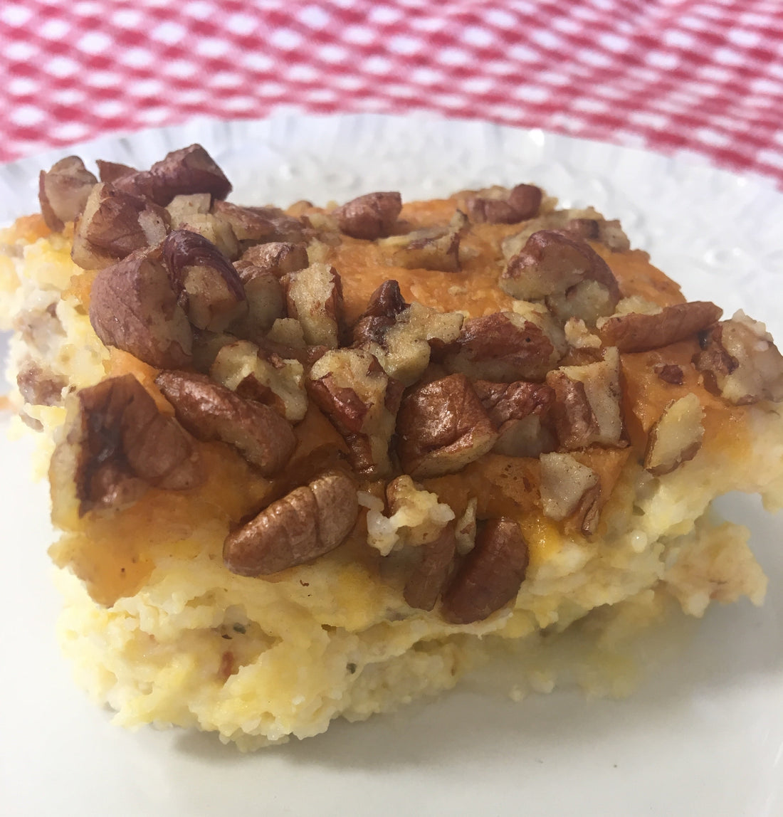 SAUSAGE, GRITS & PECAN CASSEROLE