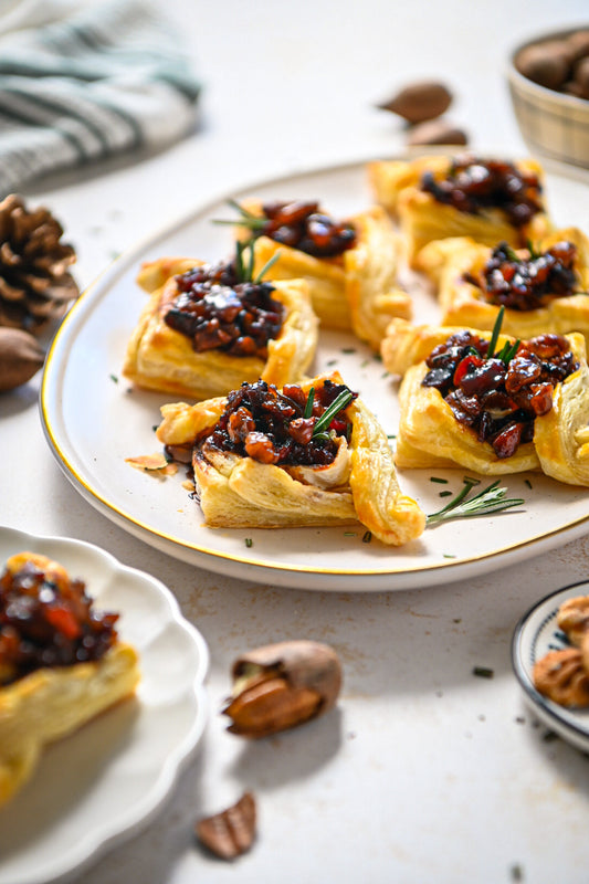 Pecan Brie Bourbon Bacon Jam Bites
