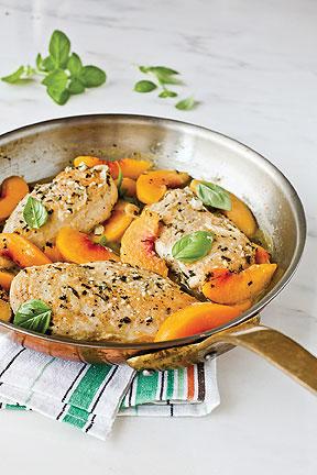 CHEF VIRGINIA WILLIS' BASIL-PEACH CHICKEN BREASTS