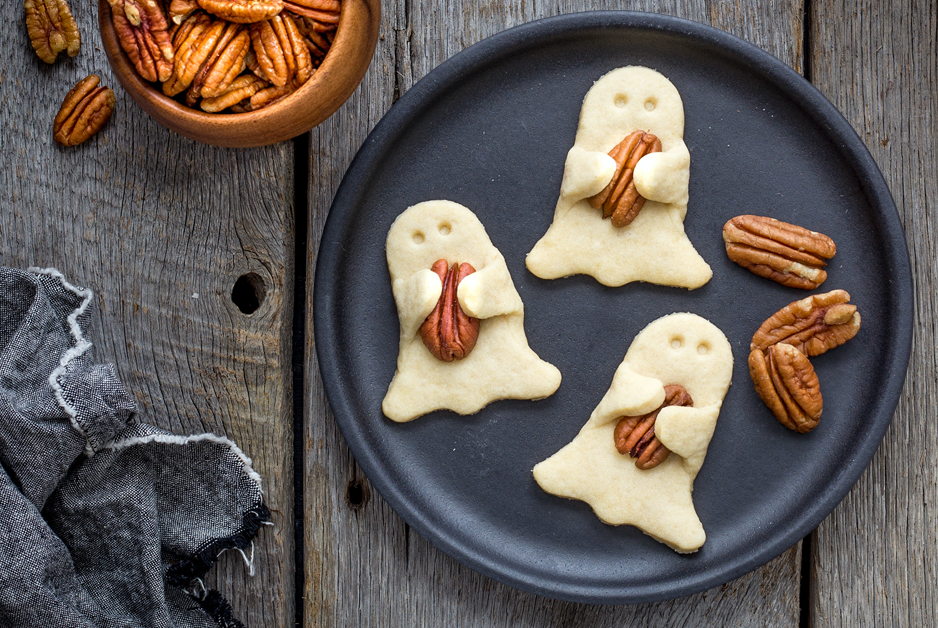Shortbread Pecan Ghost Cookies