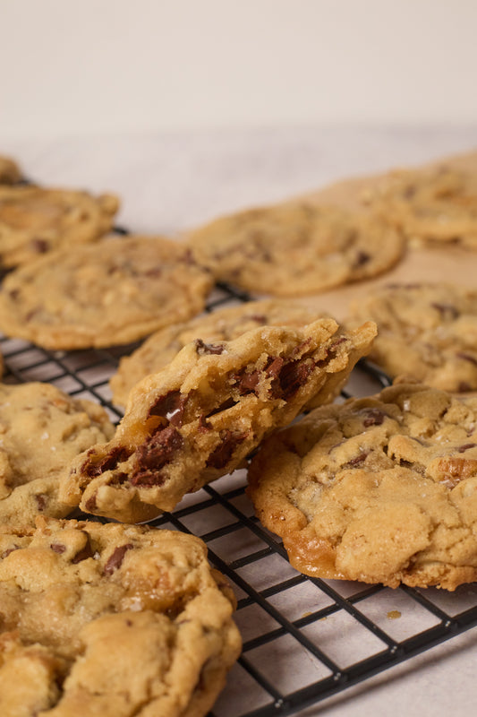 Pecan Cookies with Homemade Toffee