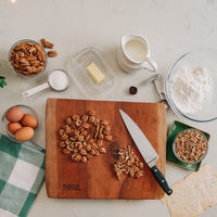 Pecans on a cutting board